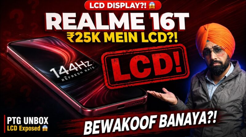 Realme 16T India launch with HD+ LCD display and 8000mAh battery details